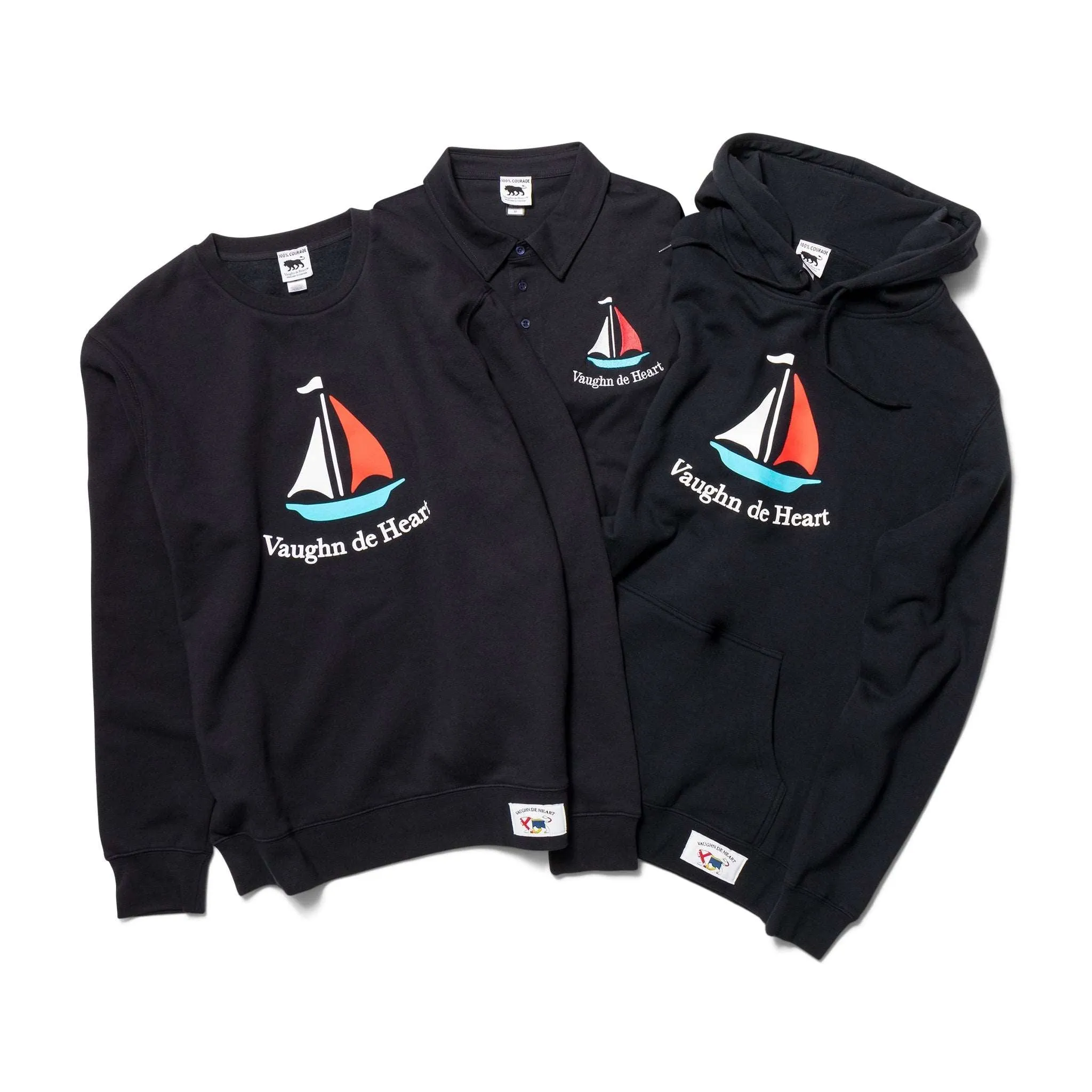 Women's - Voilier - Navy Blue Sailboat French Crew Neck Sweater