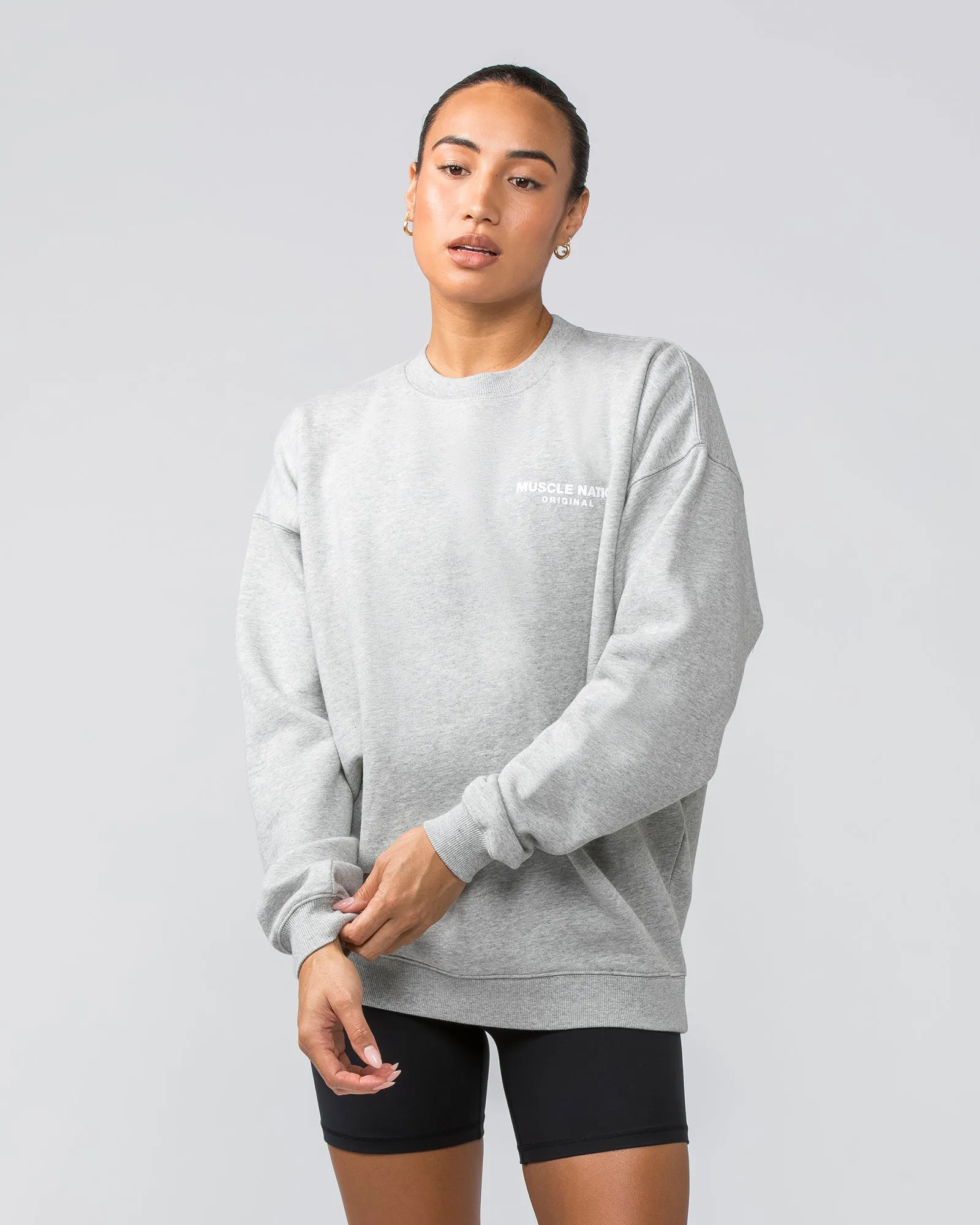 Worldwide Crew Pullover  - Grey Marl