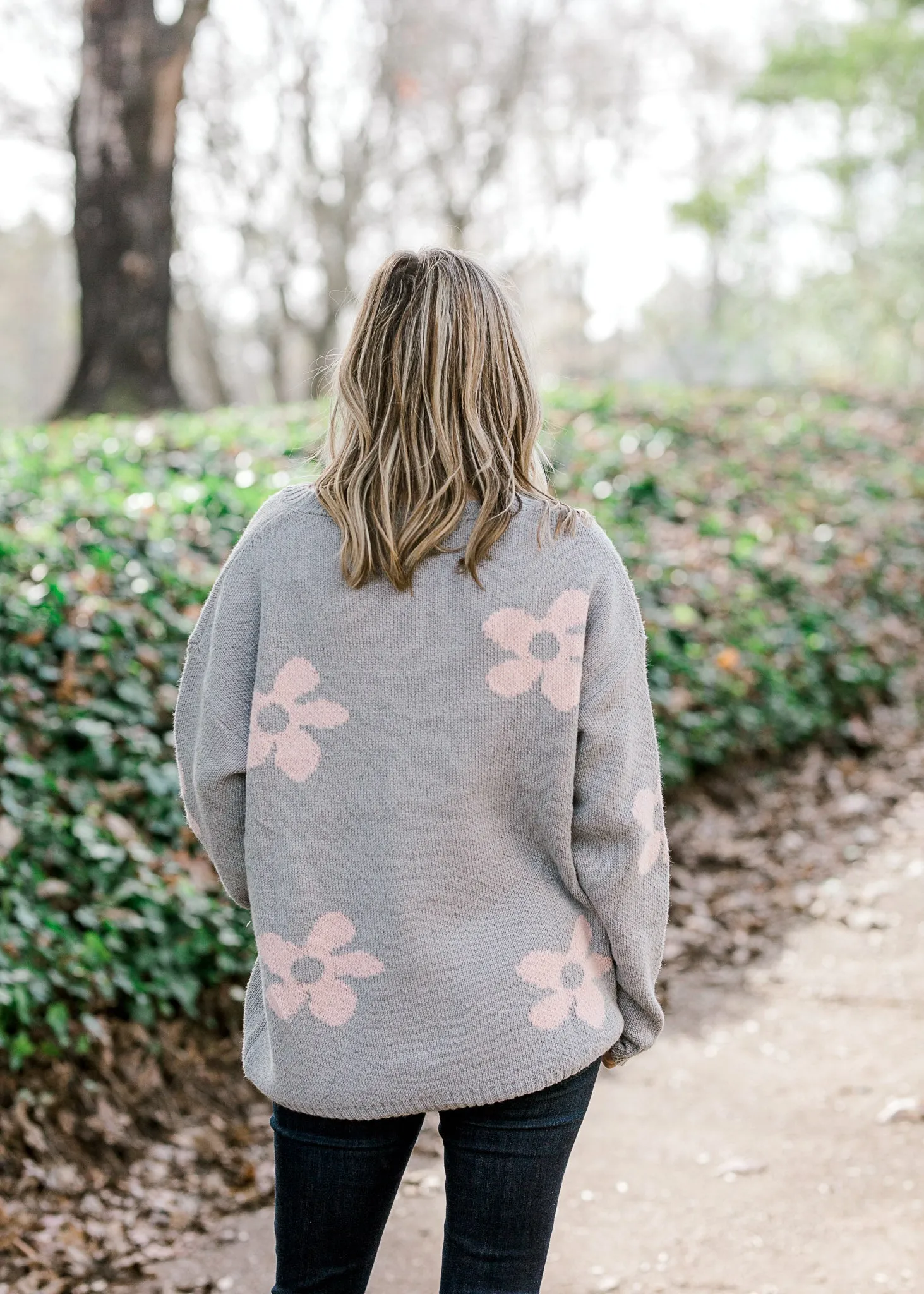 X Grey Heather Daisy Sweater