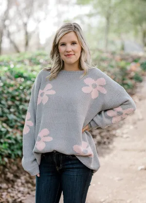 X Grey Heather Daisy Sweater