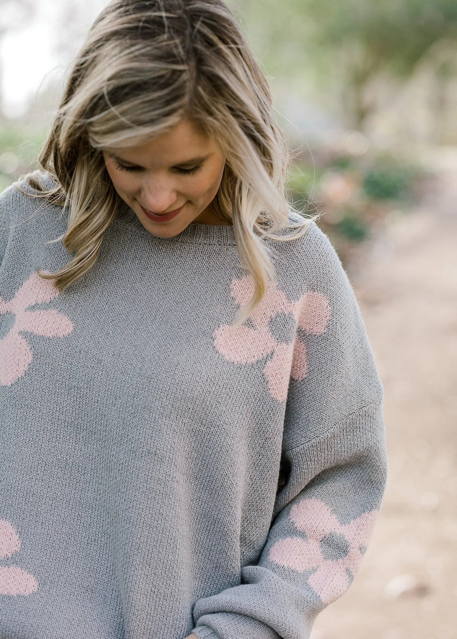 X Grey Heather Daisy Sweater