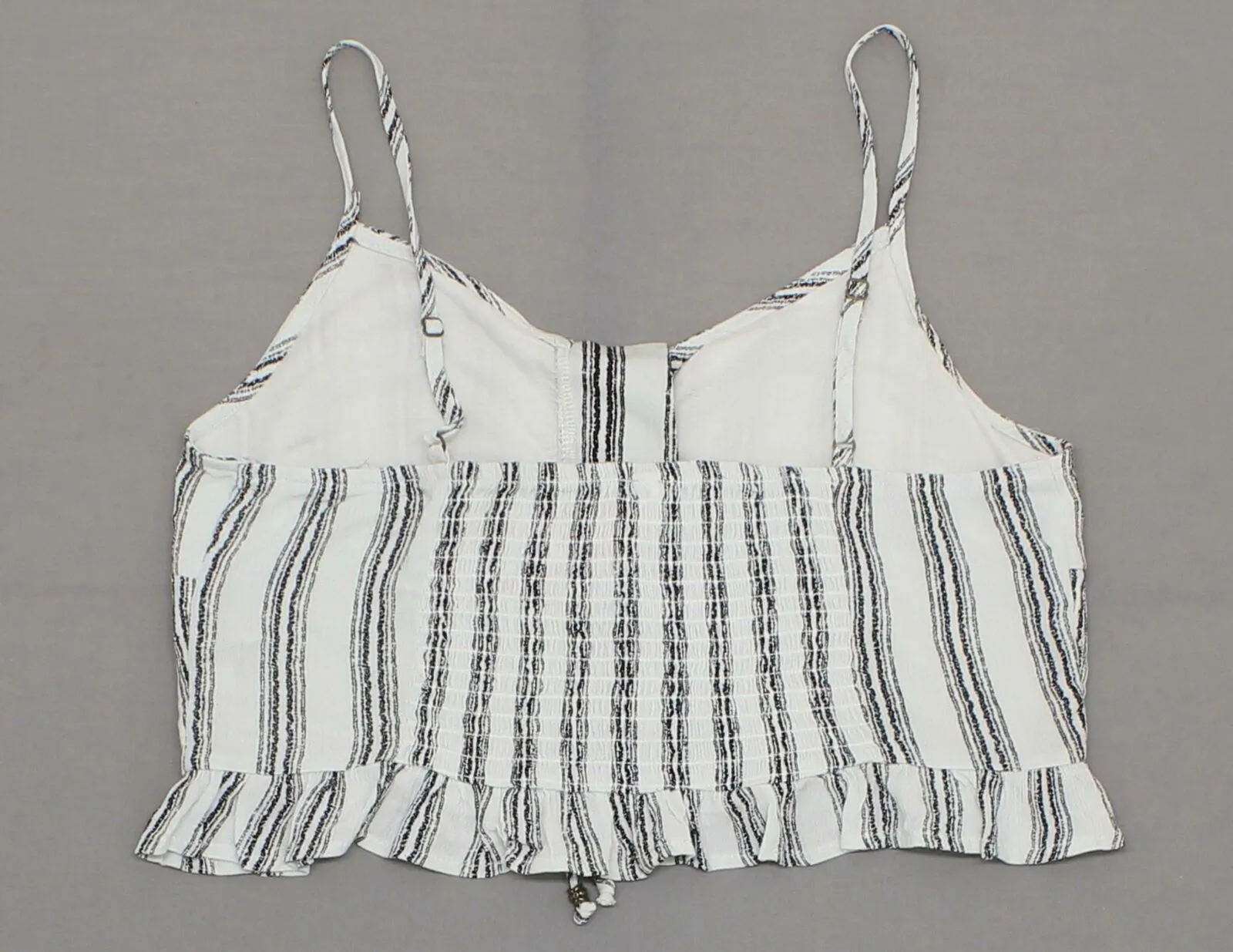 Xhilaration Women's Striped Strappy Lace Up Crop Tank Top