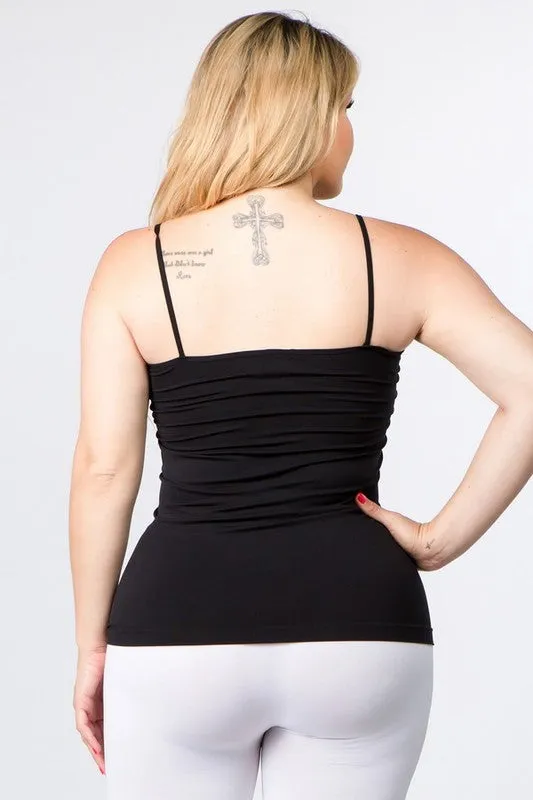 Yelete Seamless Long Spaghetti Strap Long Camisole Top