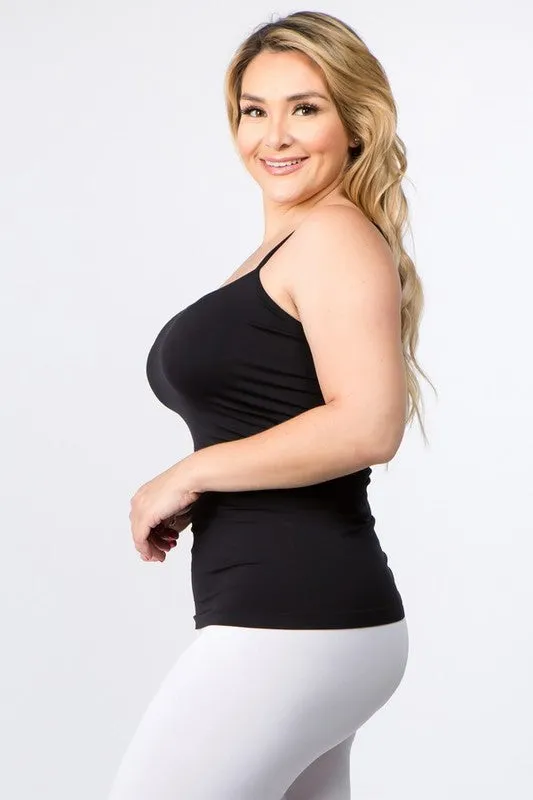 Yelete Seamless Long Spaghetti Strap Long Camisole Top