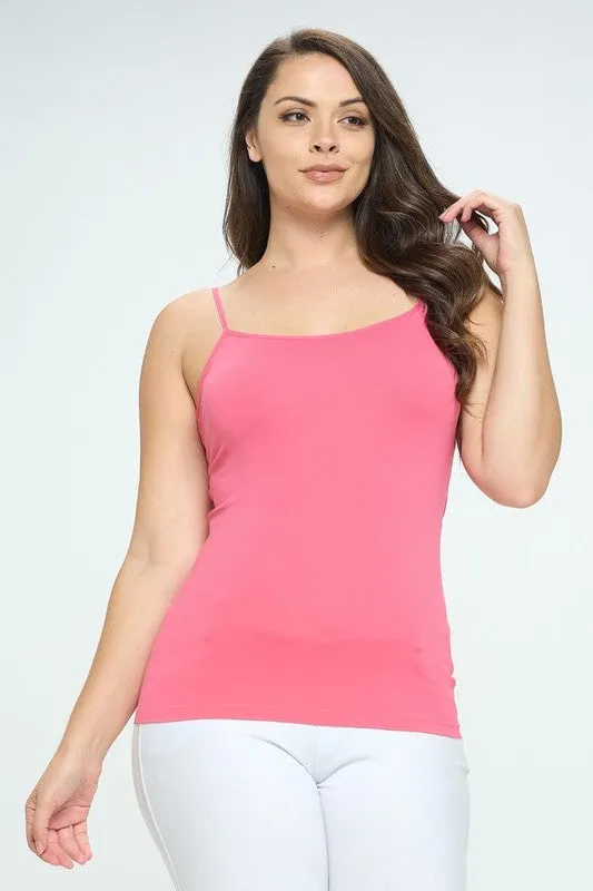 Yelete Seamless Long Spaghetti Strap Long Camisole Top
