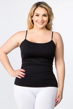 Yelete Seamless Long Spaghetti Strap Long Camisole Top