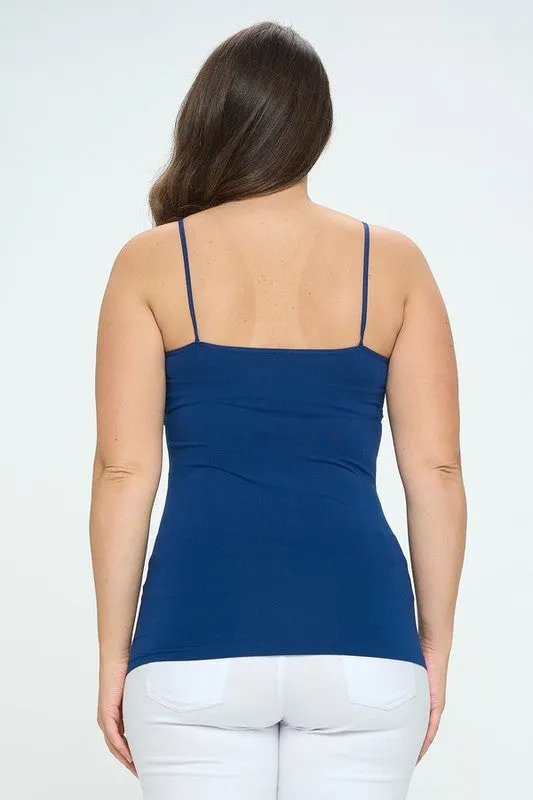 Yelete Seamless Long Spaghetti Strap Long Camisole Top