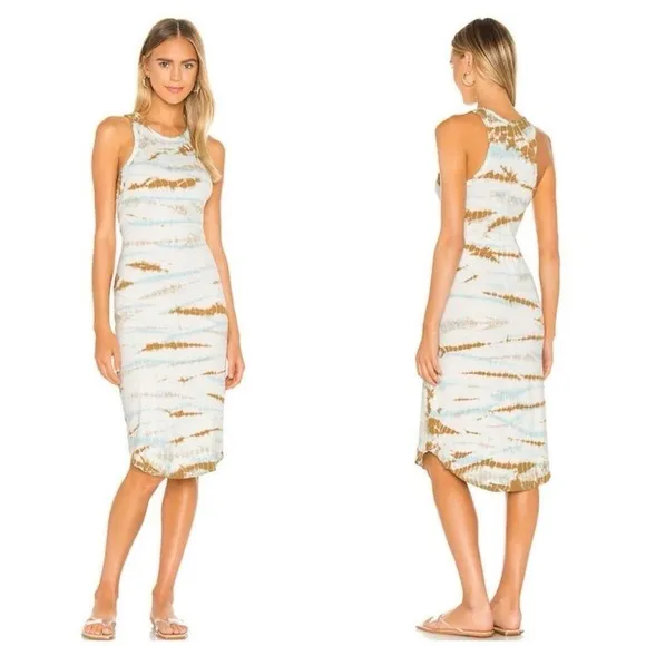 Young Fabulous &amp; Broke Robbie Tie Dye Ribbed Tank Dress in Robin Cayman Wash
