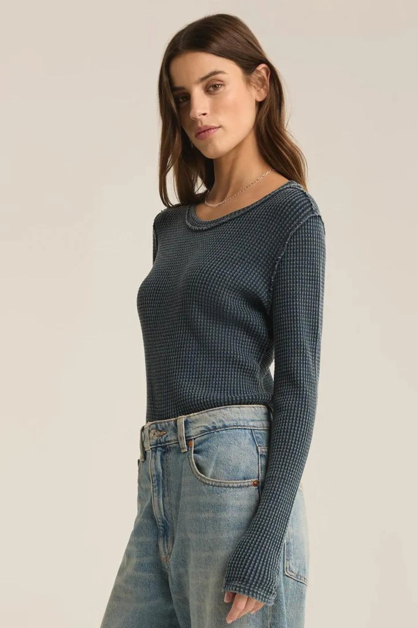 Z Supply: Arlet Thermal Top in Eclipse