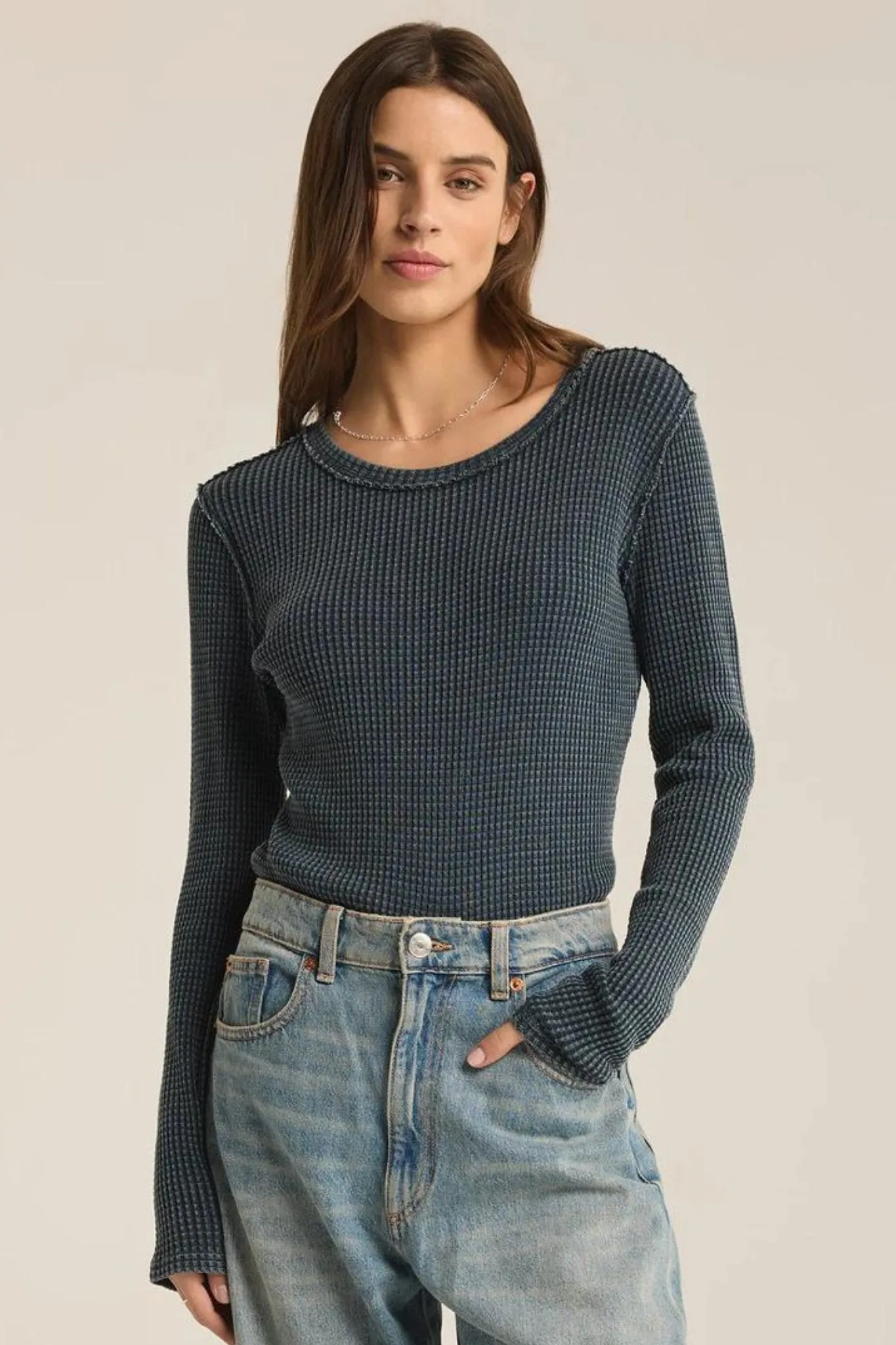 Z Supply: Arlet Thermal Top in Eclipse