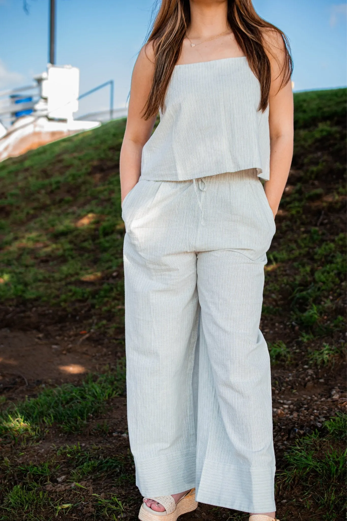 Z Supply: Ballast Casita Stripe Tank in Sandstone