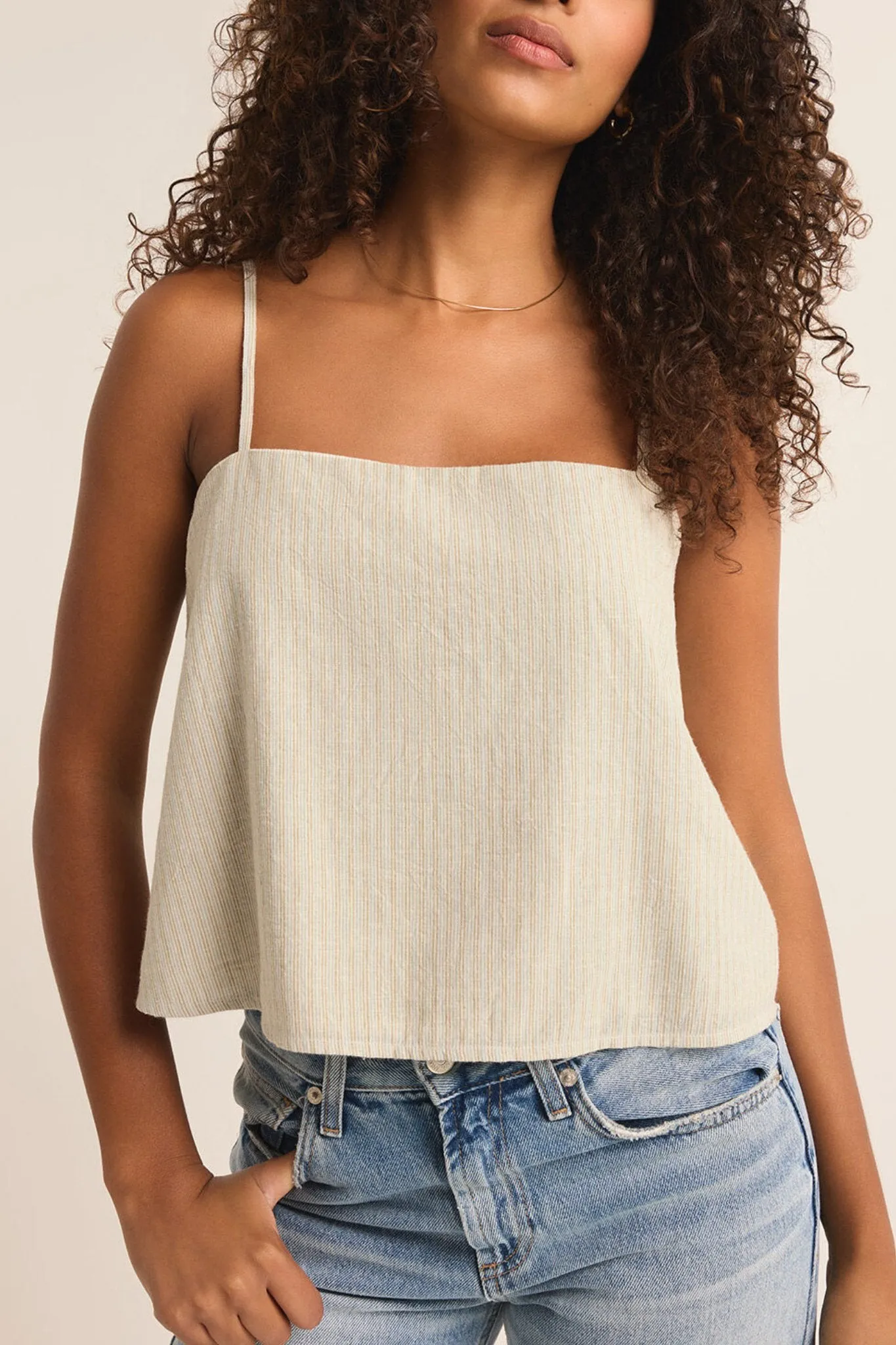 Z Supply: Ballast Casita Stripe Tank in Sandstone