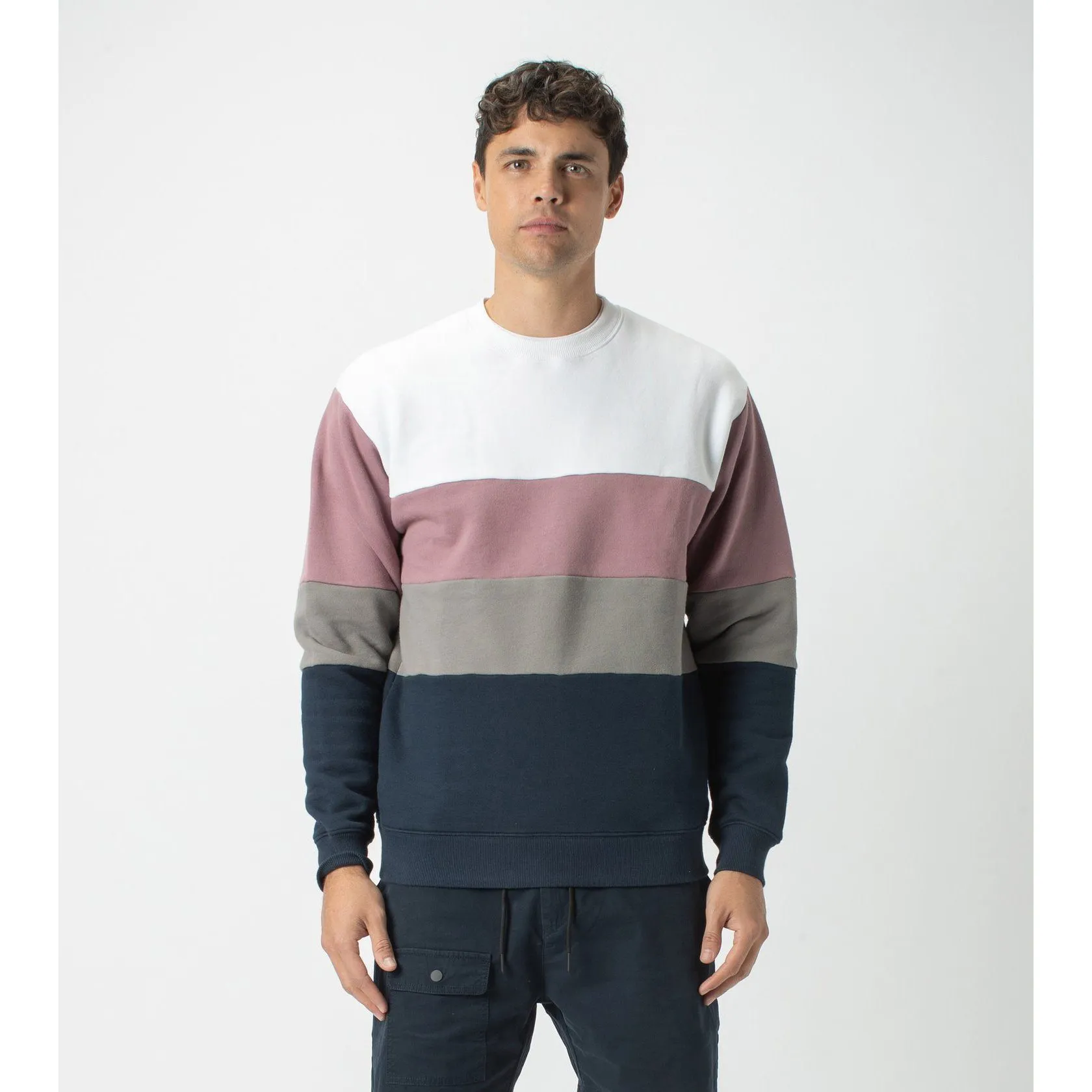 Zanerobe Panel Crew Sweat DK Musk Men 400-FLD