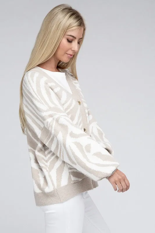Zebra Pattern Cardigan